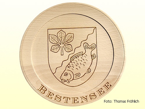 Holzteller Bestensee mit Gravur